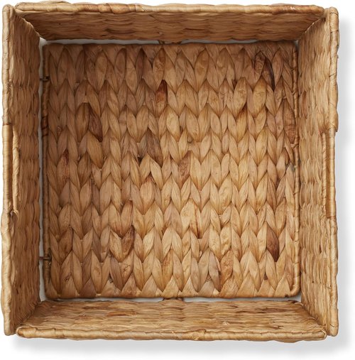 Casafield Water Hyacinth Storage Baskets - Set of 4 Collapsible 12" x 12" Woven Organizers for Home