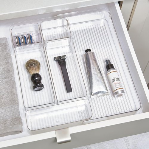 iDesign Expandable Makeup Drawer Organizer-Storage Cosmetics or Jewelry-Clear Tray