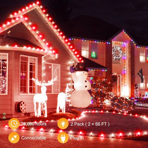 Brightown C9 LED Christmas String Lights - 200 LEDs, 132ft Waterproof Outdoor Decor | Red & White