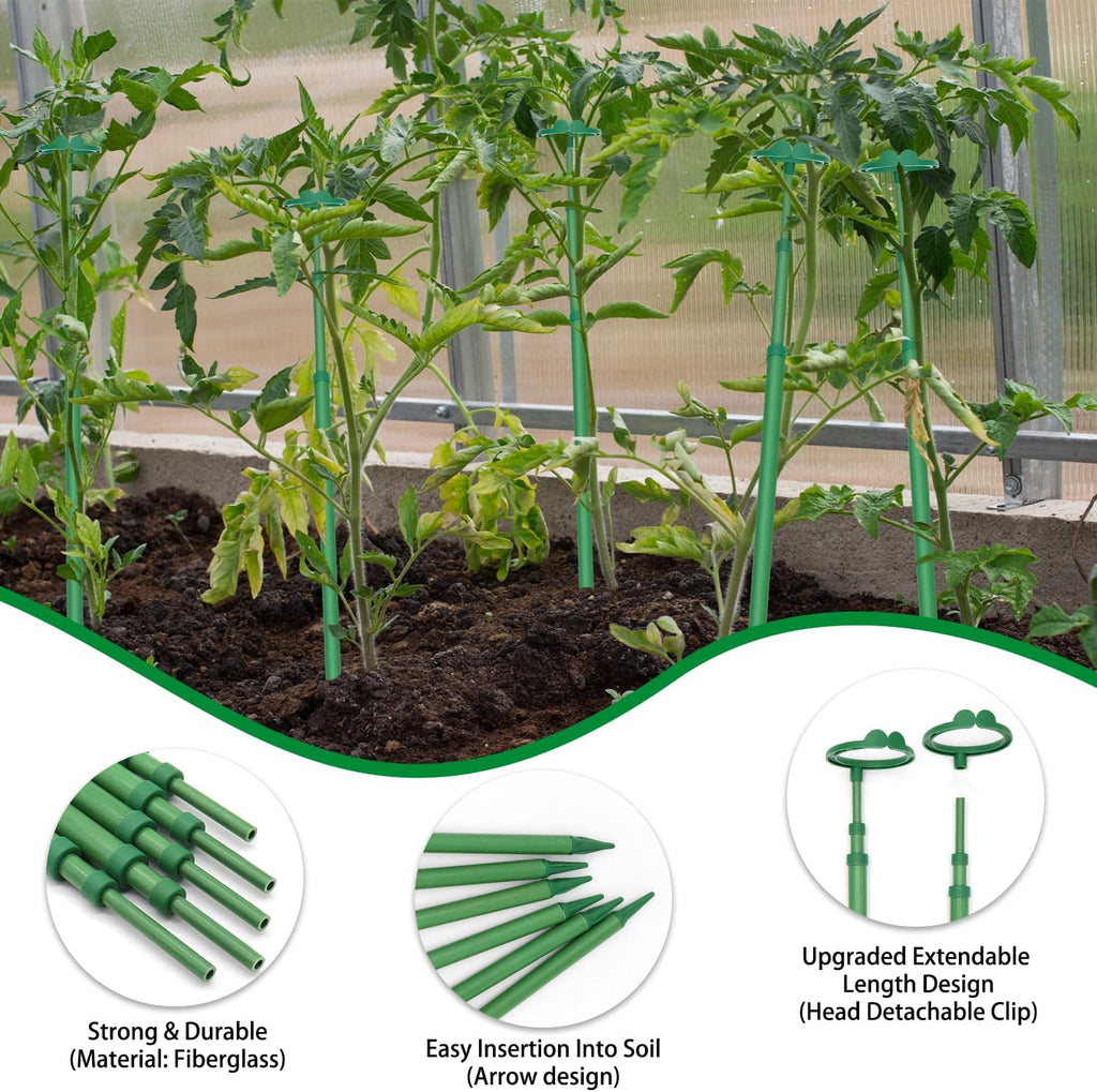 Skiennix Extendable Plant Stakes - Scalable Support from 17.9" to 42.3" | 5-Pack for Indoor/Outdoor Use