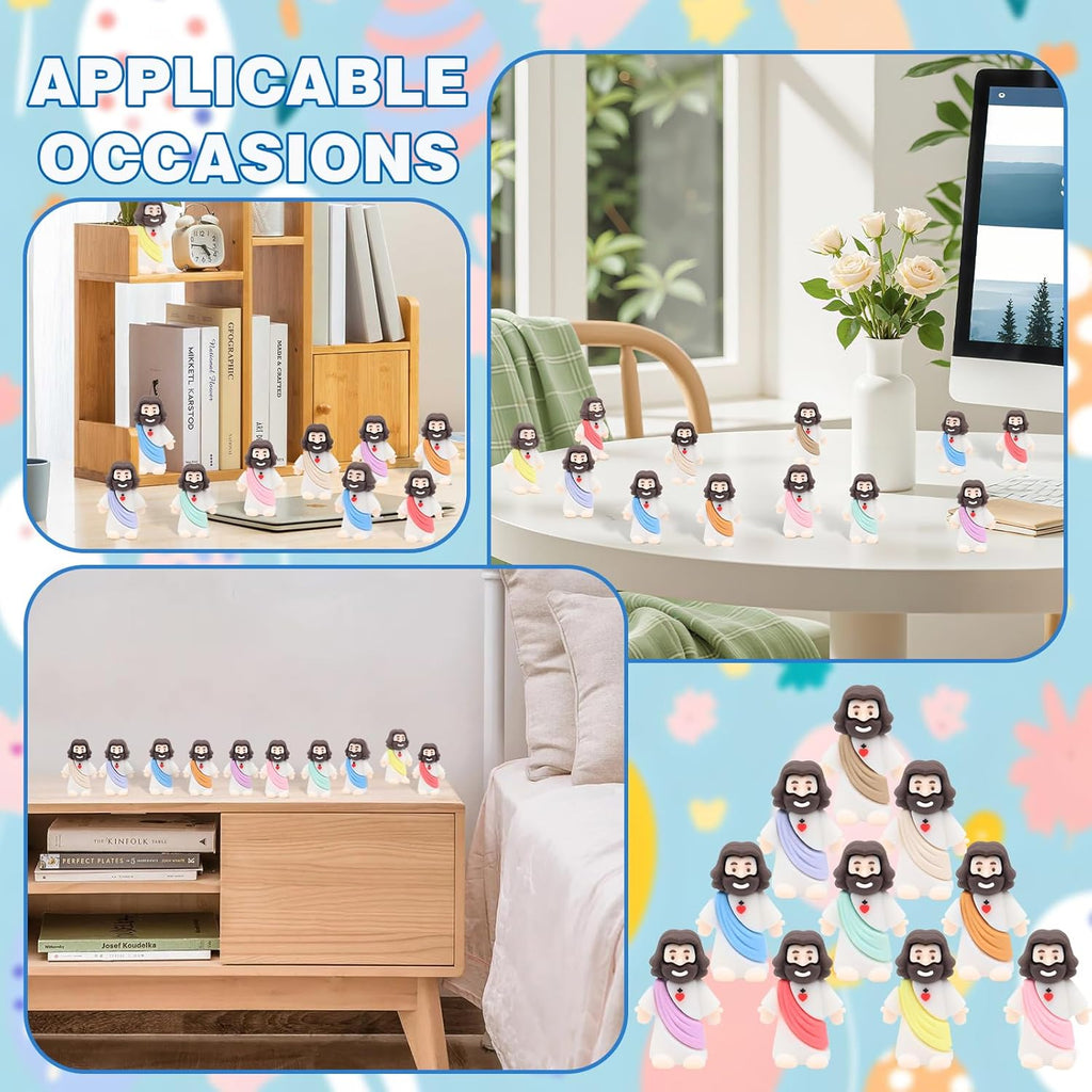 Owurha Pocket Jesus Mini Figures - 100 Pcs Original Design Religious Party Favors | Baptism & Easter Gifts