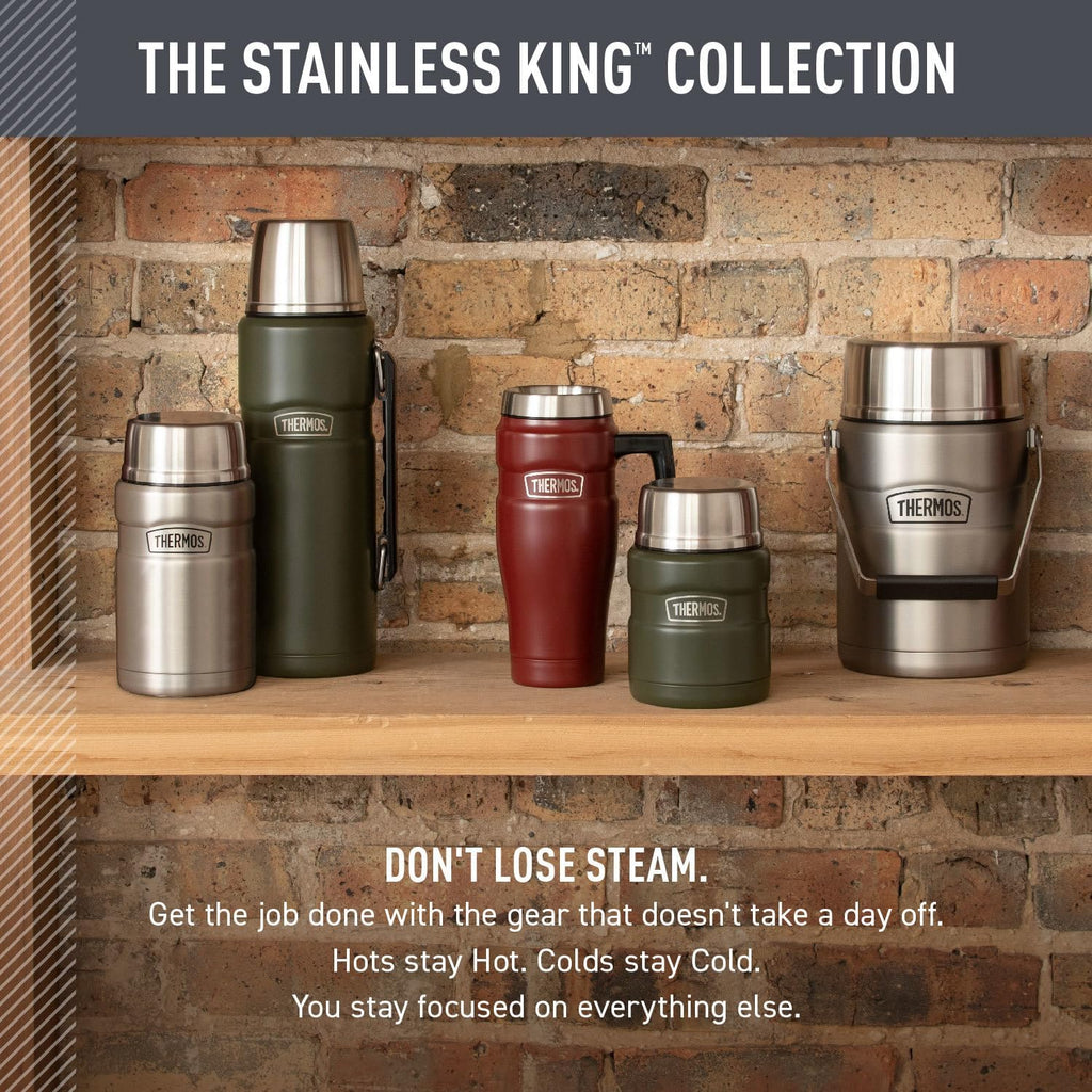 THERMOS Stainless King Vacuum-Insulated Food Jar - 24 Ounce, Durable Matte Steel Finish