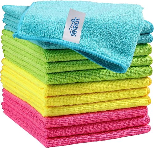 HOMEXCEL Microfiber Cleaning Cloths - 12 Pack Assorted Colors | 11.5" x 11.5" Durable Towels