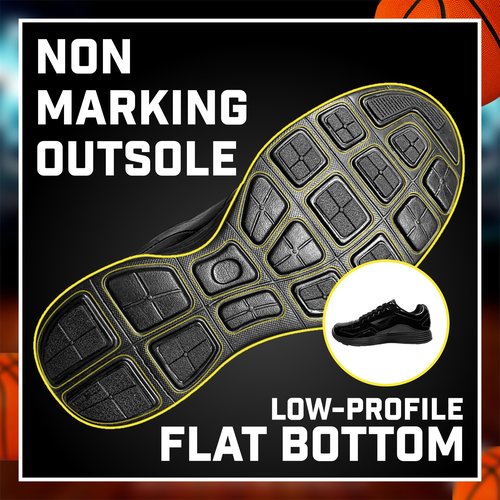 3N2 Men's Reaction Vx1 Basketball Referee Officials Shoe, Black Patent Leather, 6.5