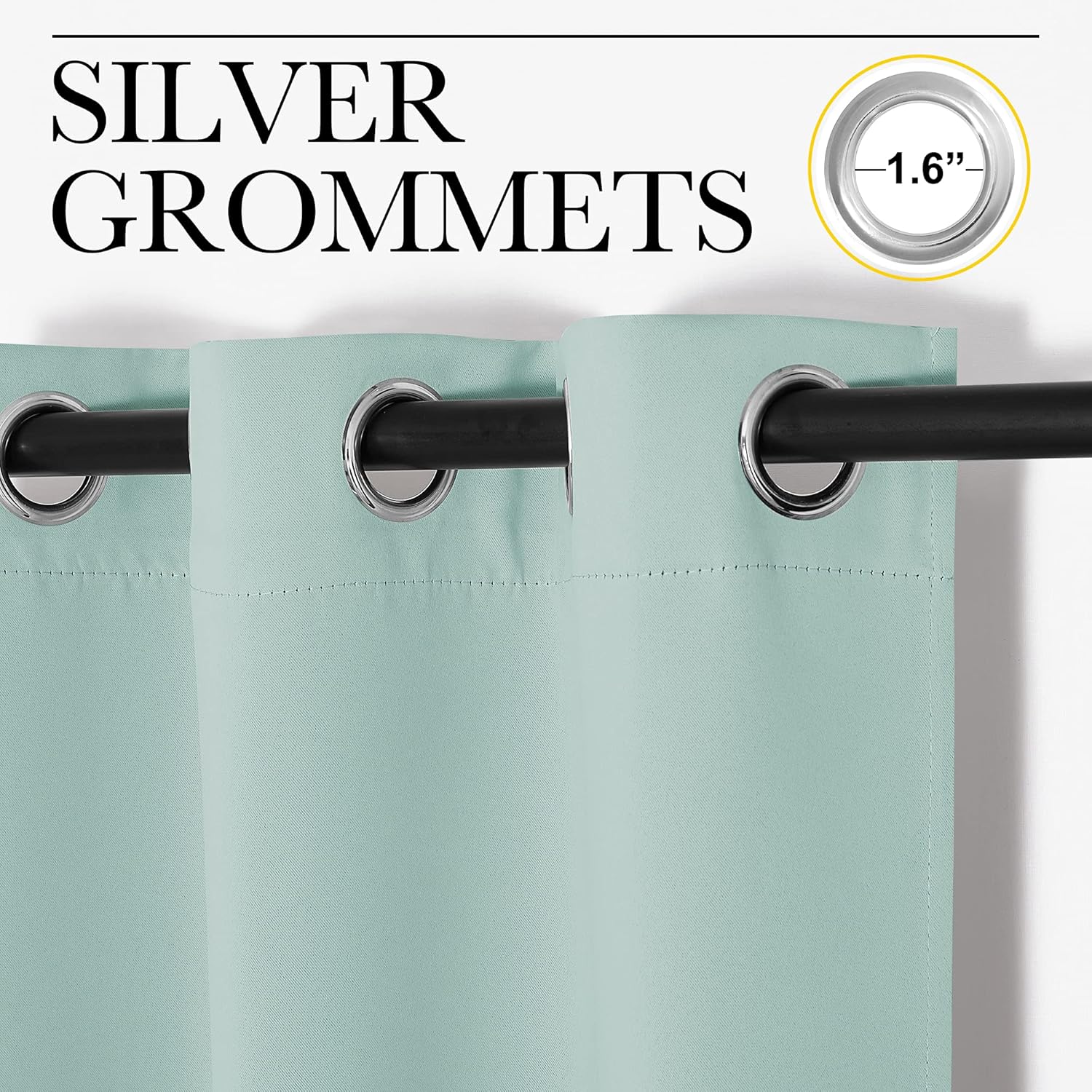 NICETOWN Aqua Blue Thermal Insulated Blackout Curtains - Room Darkening Drapes, Set of 2 (34x45 in)