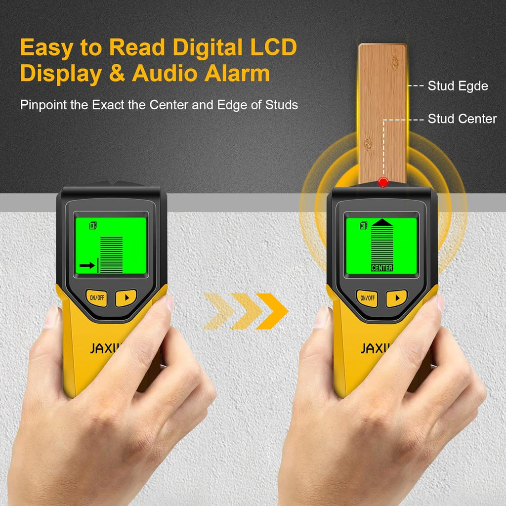 Skiennix Stud Finder Wall Scanner - 5-in-1 Tool with Microprocessor Chip & HD LCD Display | Yellow Pear
