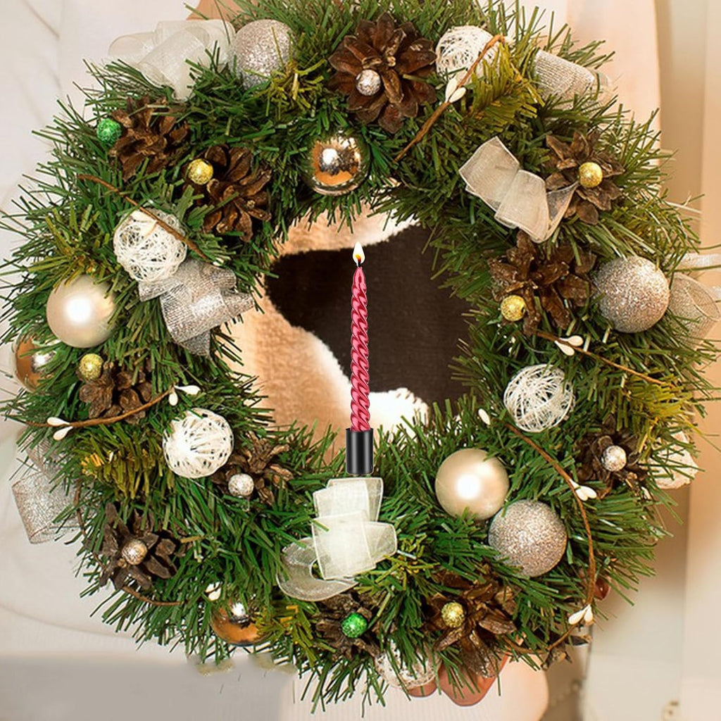 Skiennix Christmas Candle Holder Set - 4 Black Tubes for Pillar Candles | Elegant Wedding & Party Decor