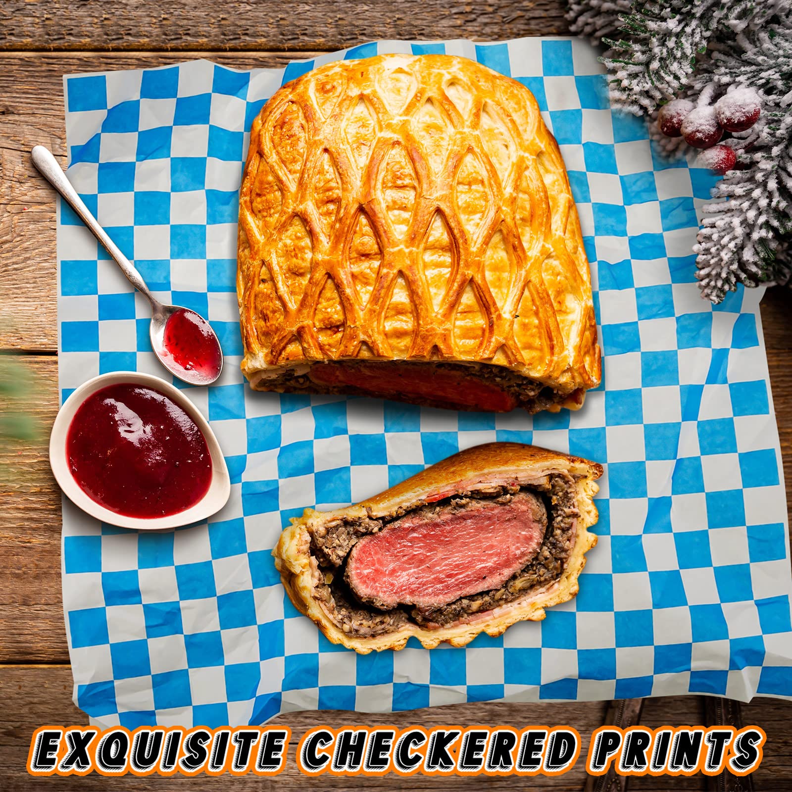 Fuutreo 2000 Sheets Squares Deli Paper Sheets Dry Checkered Deli Liner Safe Disposable Wax Paper Microwavable Food Basket Liners for Baking Wrapping Bread Sandwiches Hamburger, 12 x 12 Inch, 10 Colors