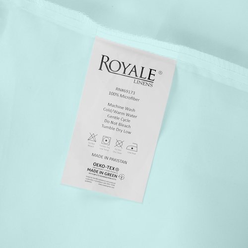 Royale Linens Queen Flat Sheet - Ultra Soft Brushed 1800 Microfiber Flat Sheets Only - Wrinkle Free & Stain Resistant - Hotel Quality Top Sheet for Bed (Queen, Aqua)