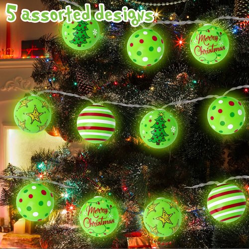 GYGOT Christmas String Light,20 LED 10 Ft Battery Operated String Lights,Green Decorations for Christmas Tree Decor