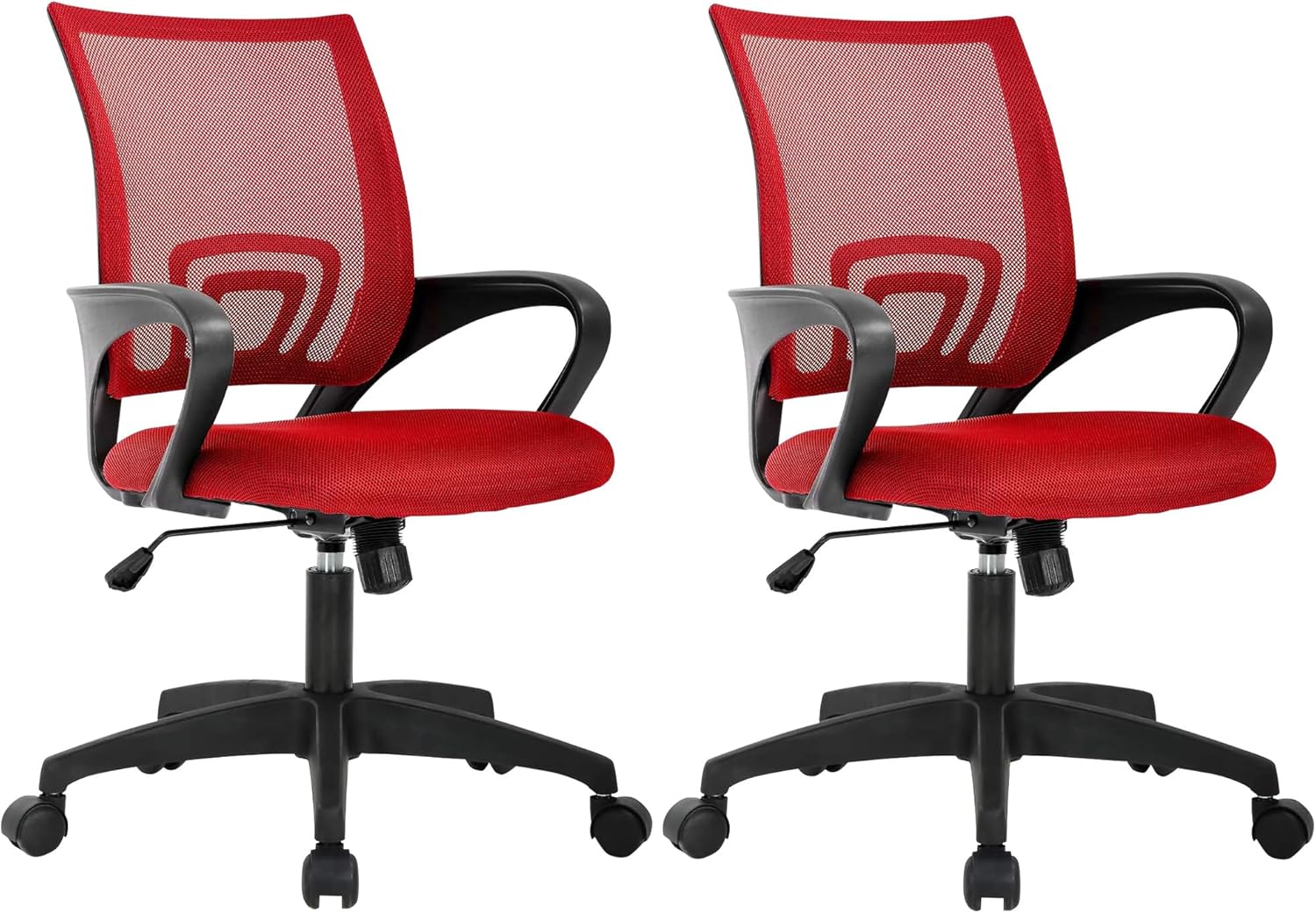 BestOffice Ergonomic Desk Chair - Mesh Computer Chair with Lumbar Support | Adjustable Mid Back, Red