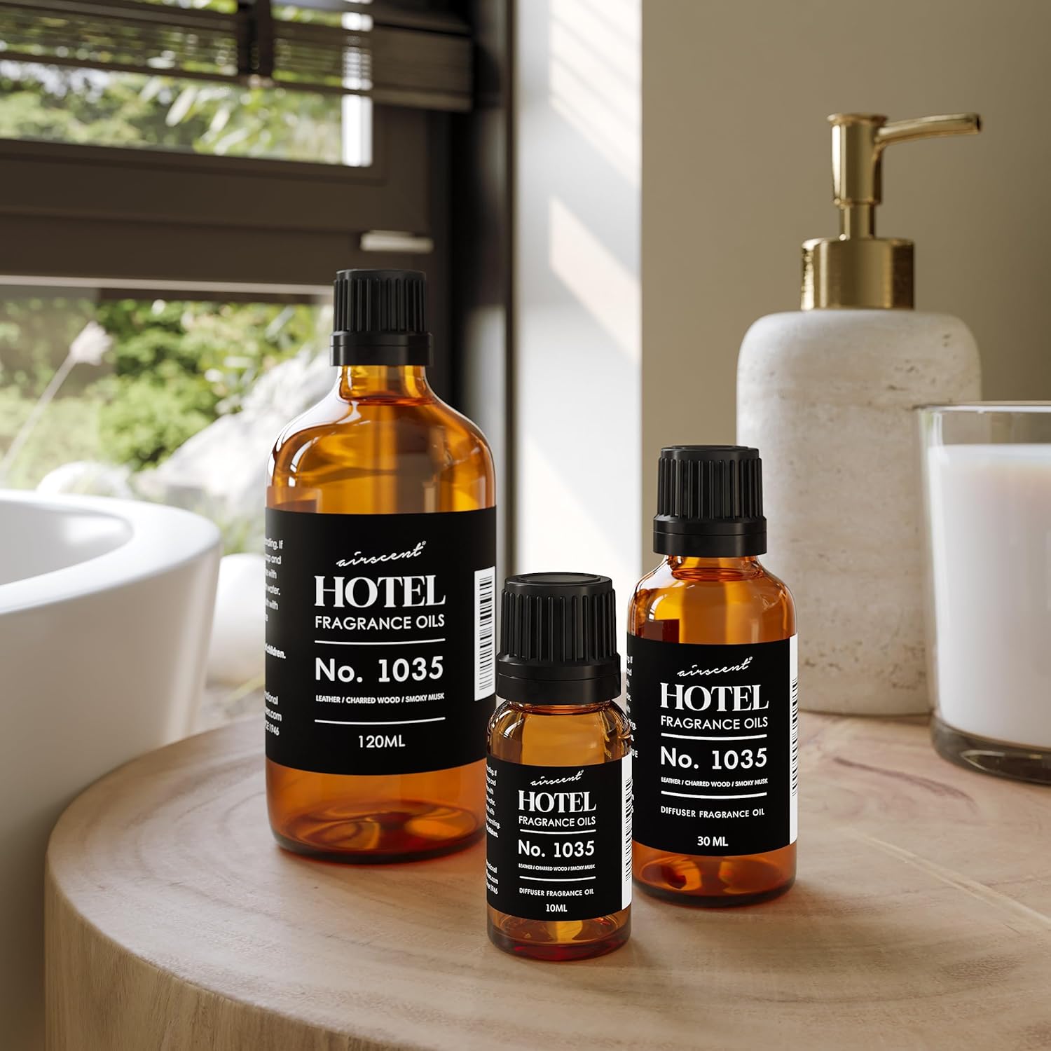 AirScent Fragrance Oil No. 1035 - Inspired by Gramercy Park's Cade 26 Santal Blend | 10 mL Glass Bottle with Dropper