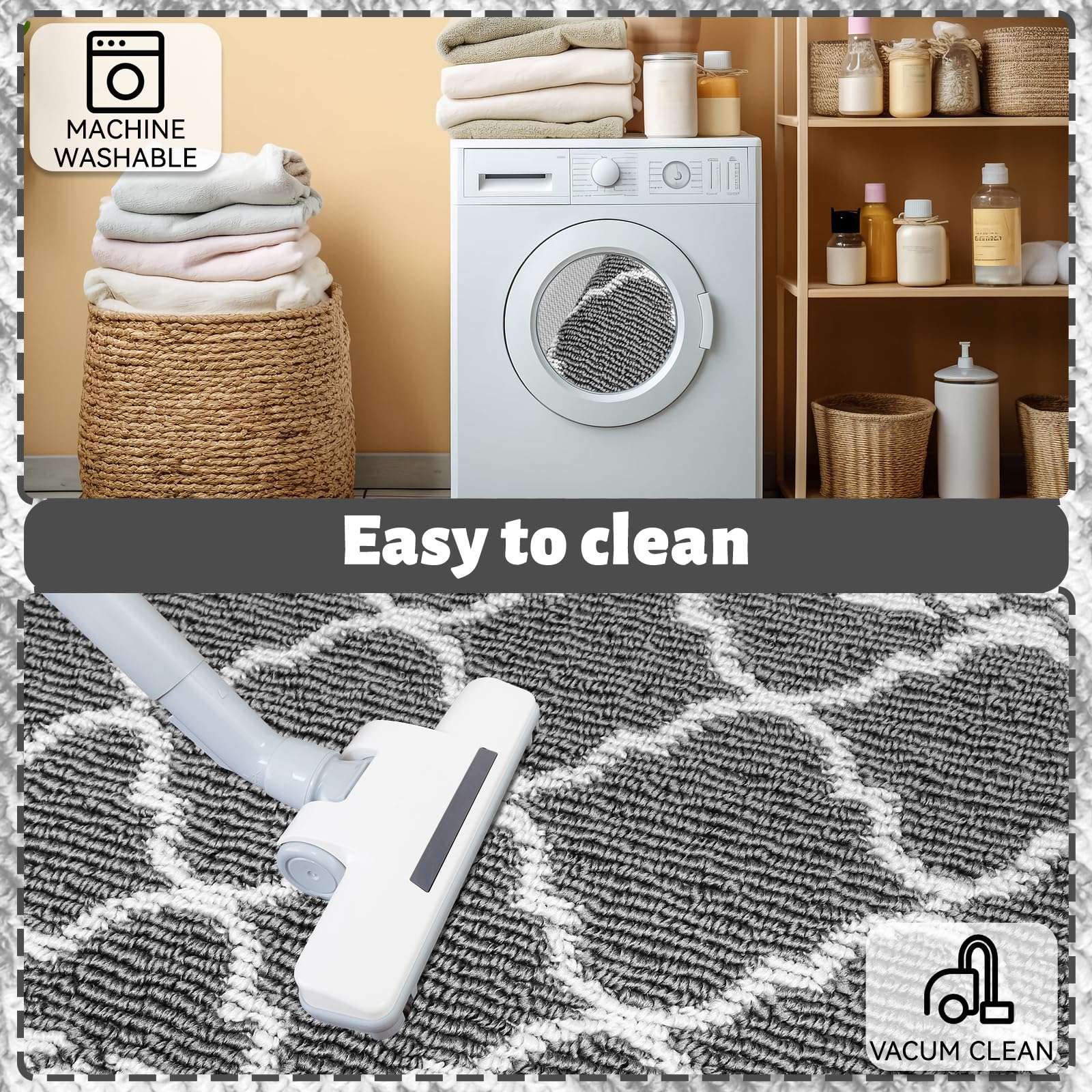DINSUMRUG Kitchen Mats for Floor 3 Piece Set,Soft Comfort Kitchen Runner Rugs Non Skid Washable,Farmhouse Kitchen Mats for Floor Sets,Kitchen Area Rug Floor Mat for Bathroom Entryway Indoor Door