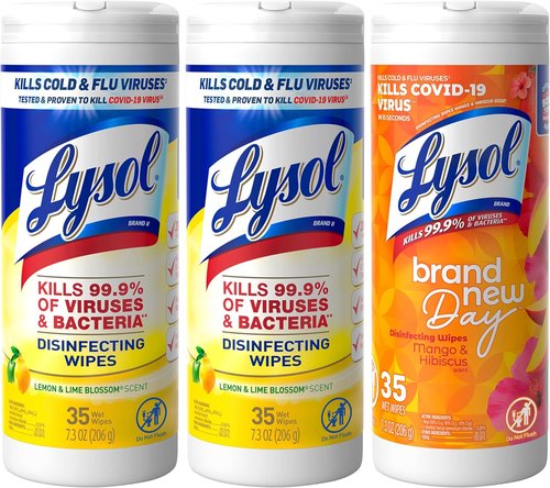 Lysol Disinfectant Wipes - Multi-Surface Antibacterial Cleaning Wipes | Mixed Fragrance Pack (3 Packs)