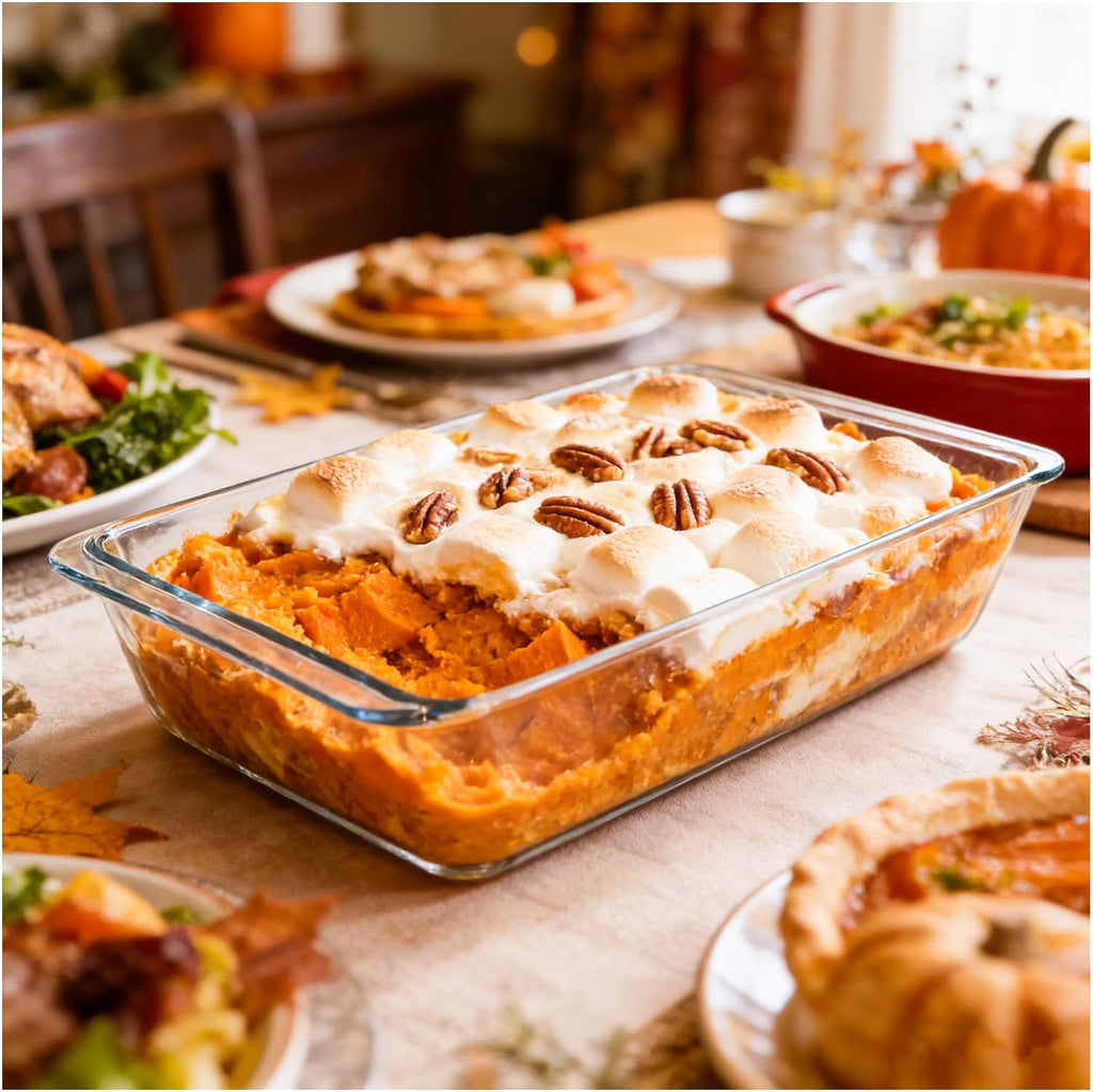Skiennix 5.7qt Extra Large Glass Baking Dish - 9x13 Rectangular Tempered Oven & Microwave Safe