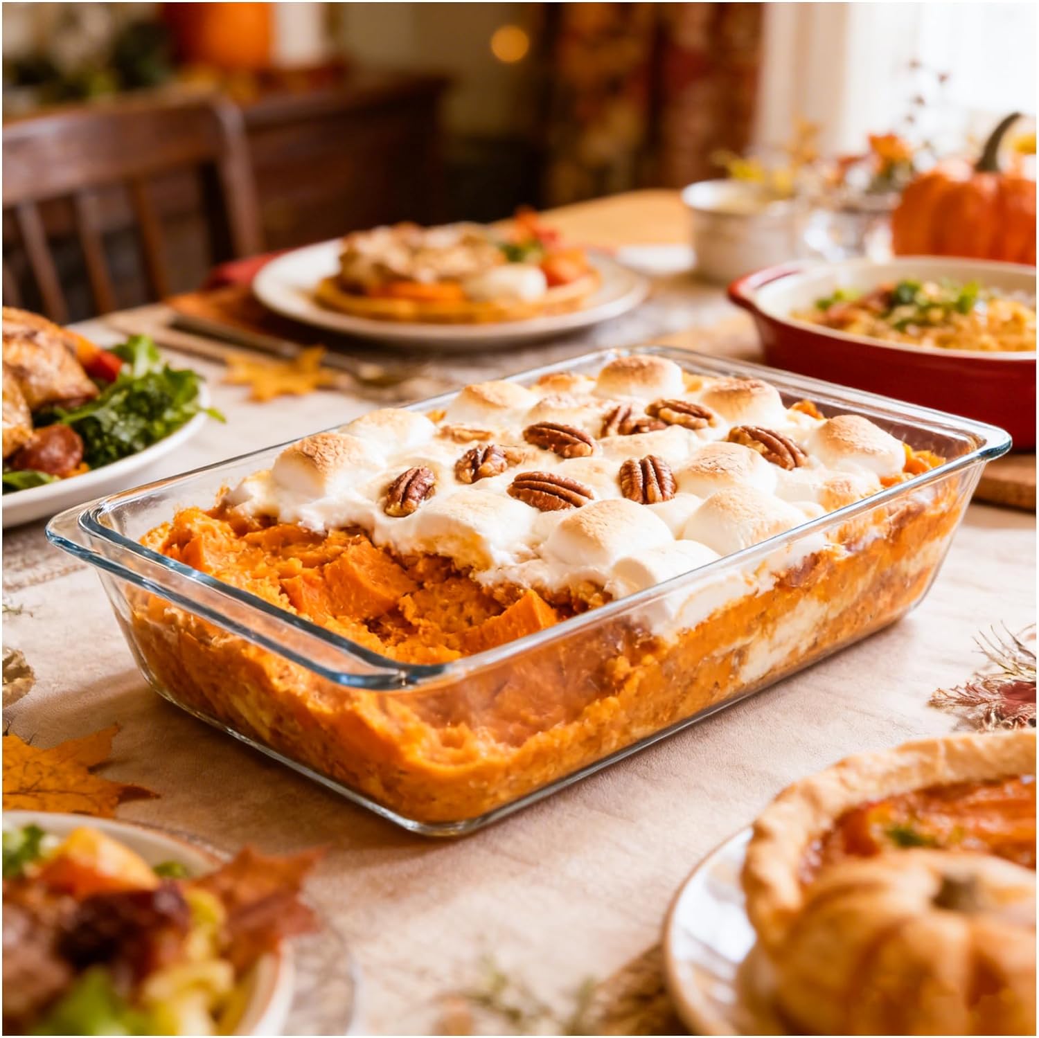 Skiennix 5.7qt Extra Large Glass Baking Dish - 9x13 Rectangular Tempered Oven & Microwave Safe
