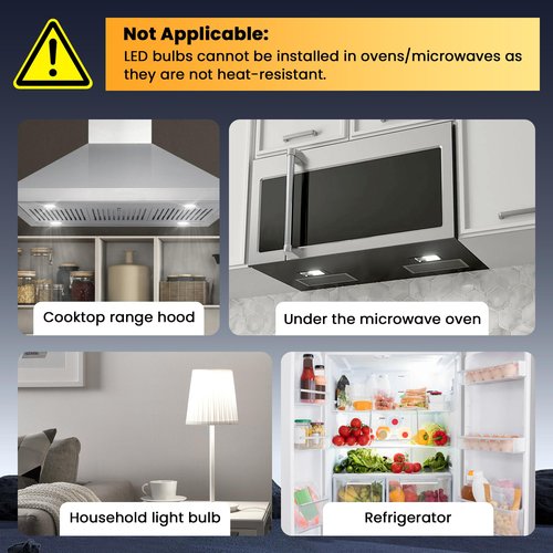 AMI PARTS E17 LED Light Bulb 3W 380LM 5000K Daylight White 8206232A Microwave Bulbs Under Hood Refrigerators Oven 2 Packs-Non-dimmable