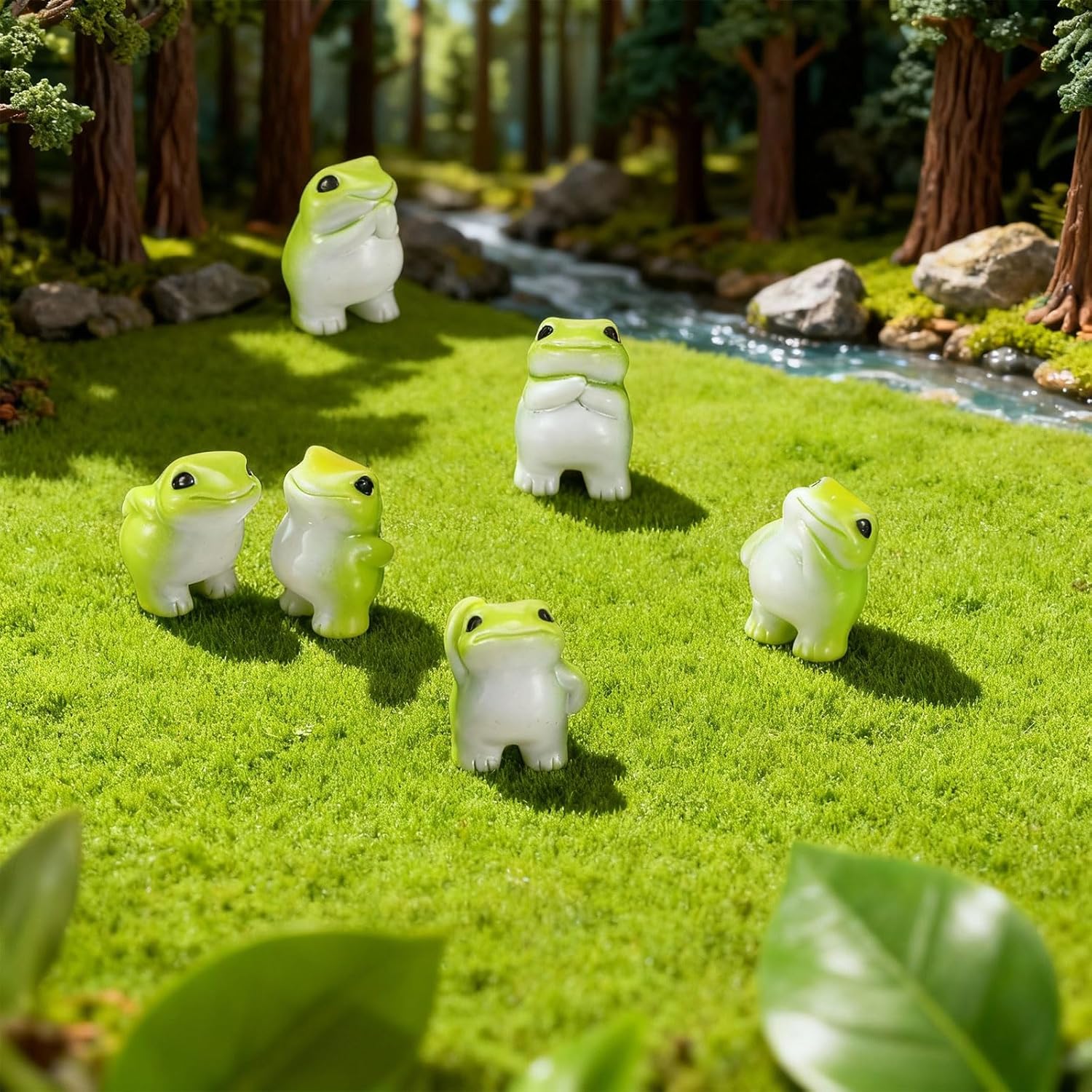 Novabright Mini Resin Frog Figurines - 30 Pcs Cute Statues for Home & Fairy Garden Decor