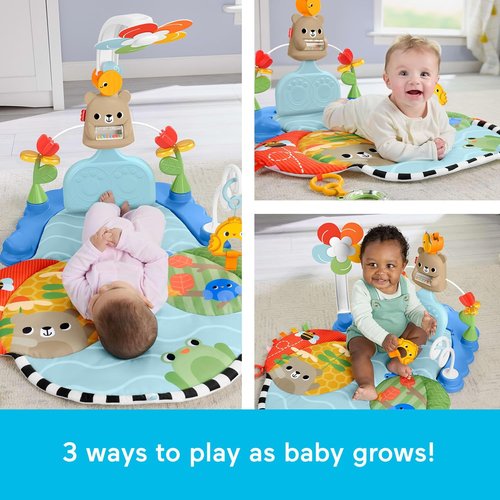 Fisher-Price 3-in-1 Kick & Sway Gym - Sensory Baby Play Mat for Newborn Development | Ages 0+ Months