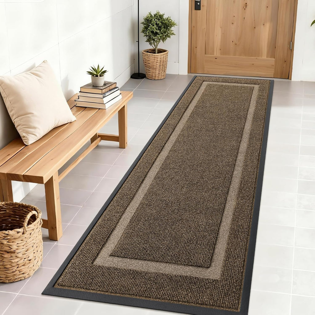 OLANLY Waterproof Front Door Mat - All-Season, Fade Resistant, Easy Clean | 71x23 Inches, Brown