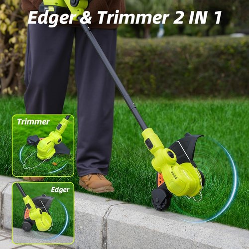 JAGROM 12-Inch 20V Cordless String Trimmer - Auto Line Feed, 2 Batteries & Charger Included