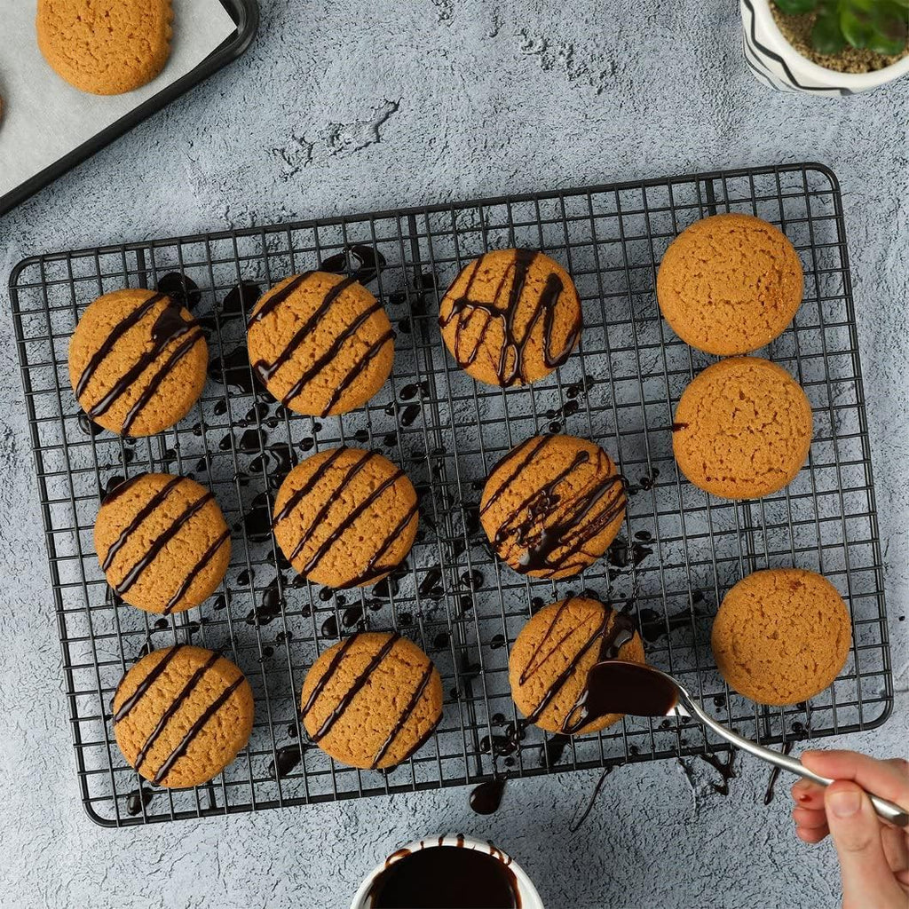 Tebery Heavy Duty Wire Cooking Rack - 2 Pack Nonstick Baking & Cooling Grid, 16" x 10" for Roasting & Grilling