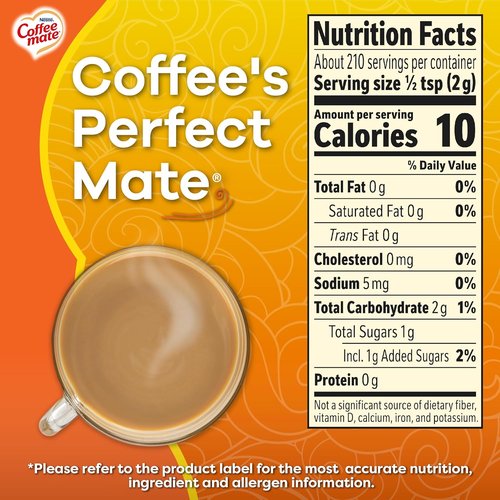 Coffee-mate Hazelnut Powdered Coffee Creamer - Rich Flavor, 15-Ounce Pack of 6