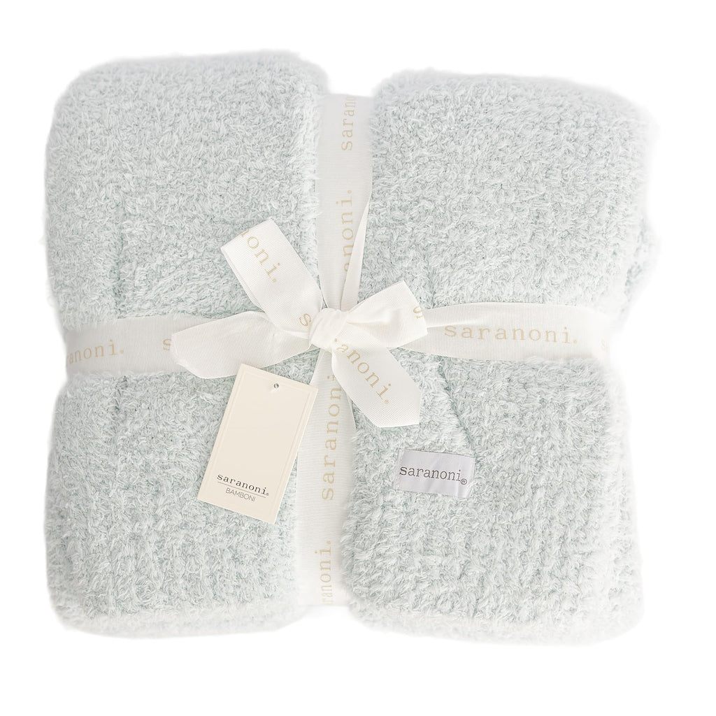 SARANONI Bamboni Baby Blanket | Luxury Plush Super Soft Blanket | Breathable Comfort Infant Baby Blankets for Boys & Girls | Sky Blue, Mini - 15” x 20”