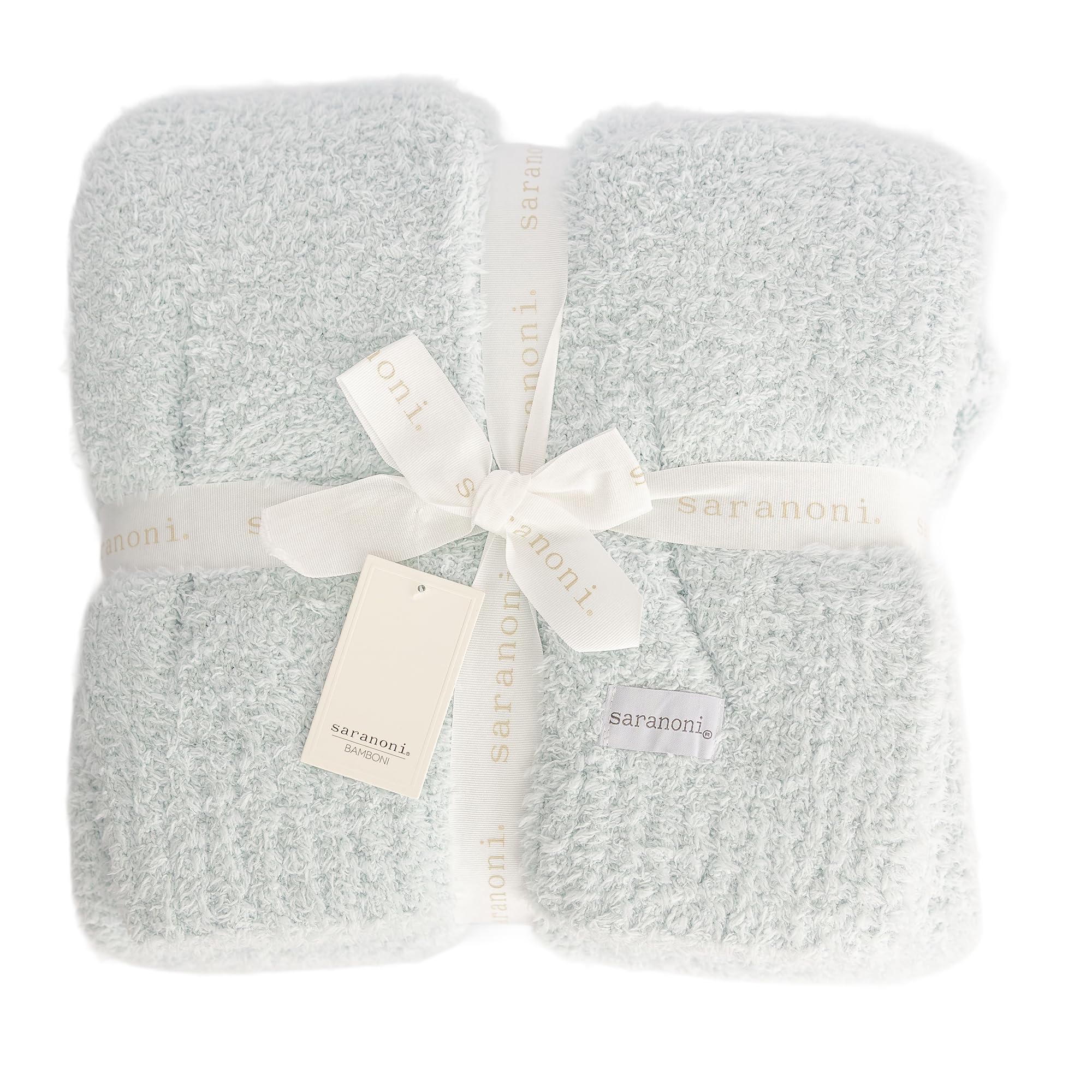 SARANONI Bamboni Baby Blanket | Luxury Plush Super Soft Blanket | Breathable Comfort Infant Baby Blankets for Boys & Girls | Sky Blue, Mini - 15” x 20”