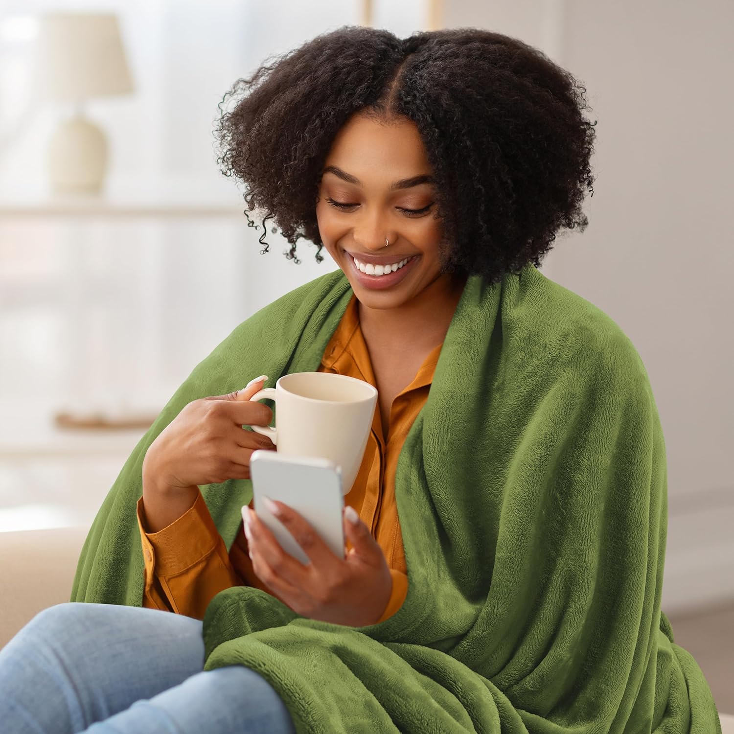 Utopia Bedding Fleece Blanket - Twin Size Olive (60x80 Inches) | Ultra Soft, Warm & Cozy All-Season Decor