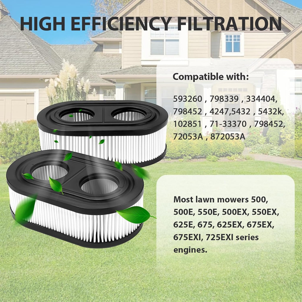 593260 Lawn Mower Air Filter - Replacement for Most 500 Series Engines | 2-Pack