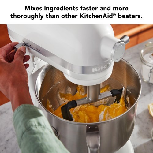 KitchenAid KDF7B Double Flex Edge Beater for Select Bowl-Lift Stand Mixers, Silver & Pastry Tilt Head Stand Mixer Beater Attachment, Silver