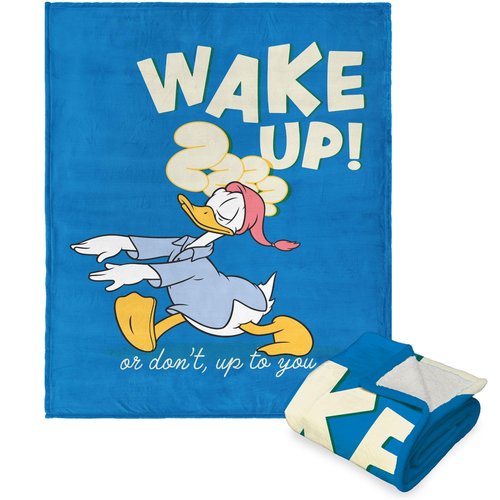 Northwest Donald Duck/Daisy Duck Silk Touch Sherpa Throw Blanket, 50" x 60", Wake Up