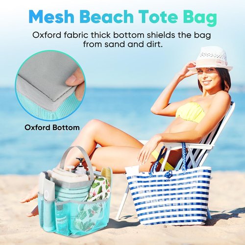EUDELE Mesh Shower Caddy - Portable 8-Pocket Design for Quick Drying & Easy Cleaning | Ideal for Beach, Gym, Travel