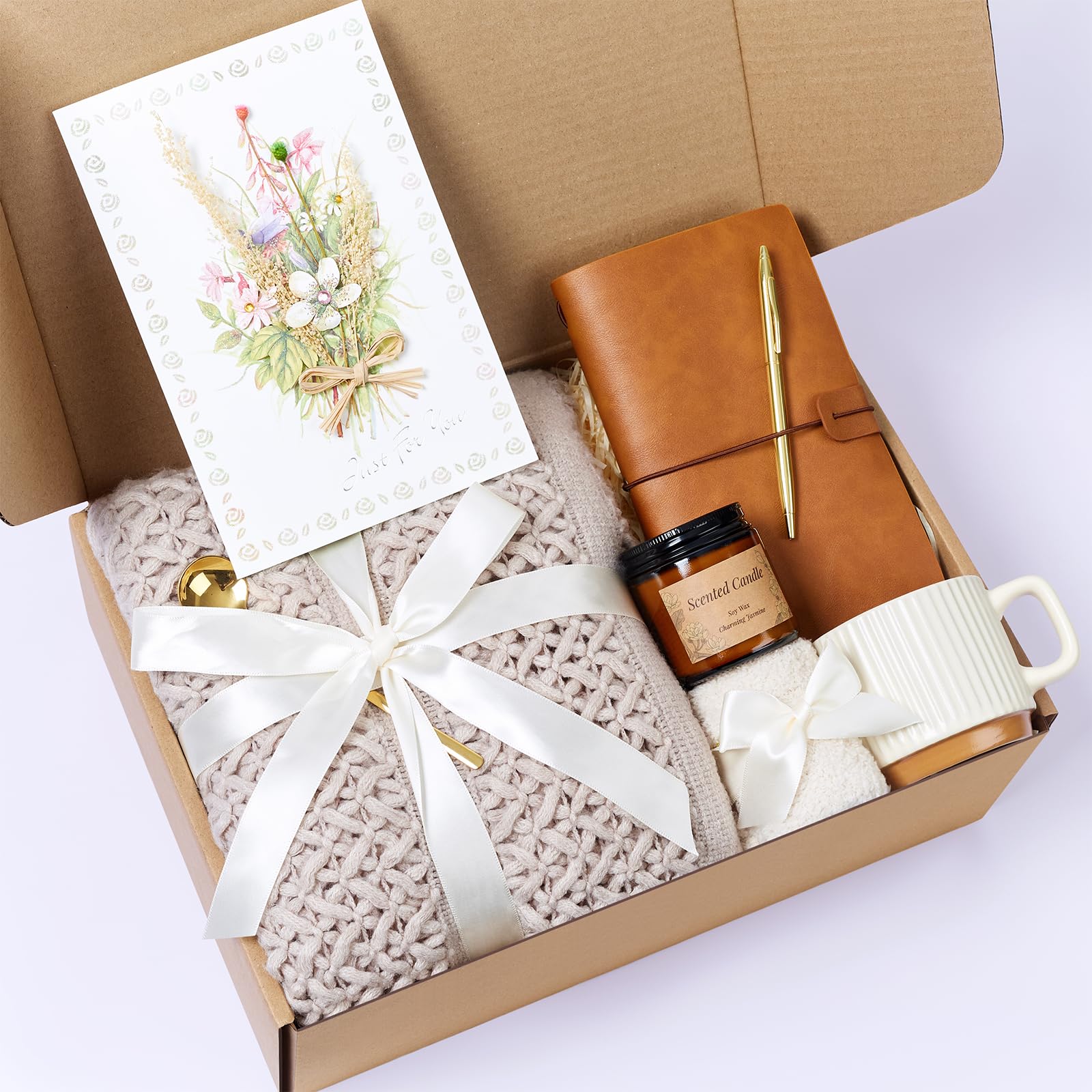 Self Care Gift Baskets for Women, Get Well Soon Gift Package, Thinking of You Sympathy Gift Baskets, Relaxing Care Package After Surgery, Sending Hugs Gifts Idea for Mom Her Friends Sister Coworker
