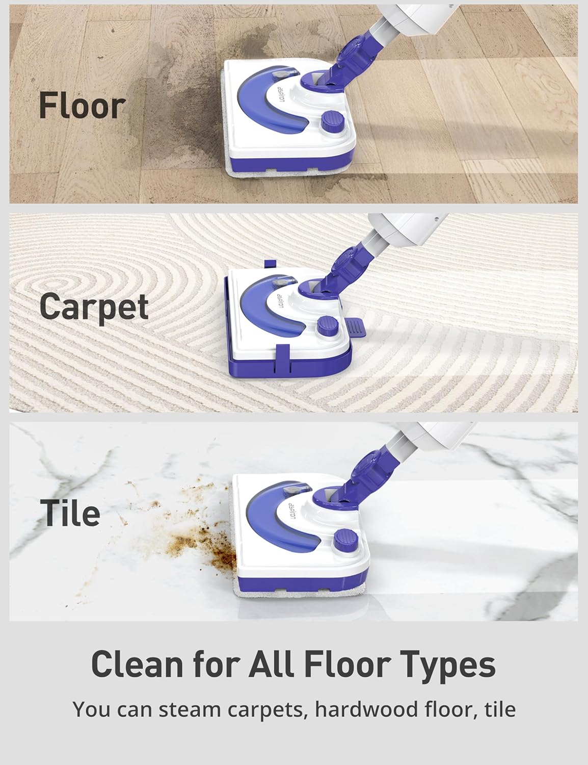 Skiennix 1300W Steam Mop Cleaner - Fast Heating 25s Floor Steamer for Hardwood & Tiles | Lightweight with 2 Washable Pads