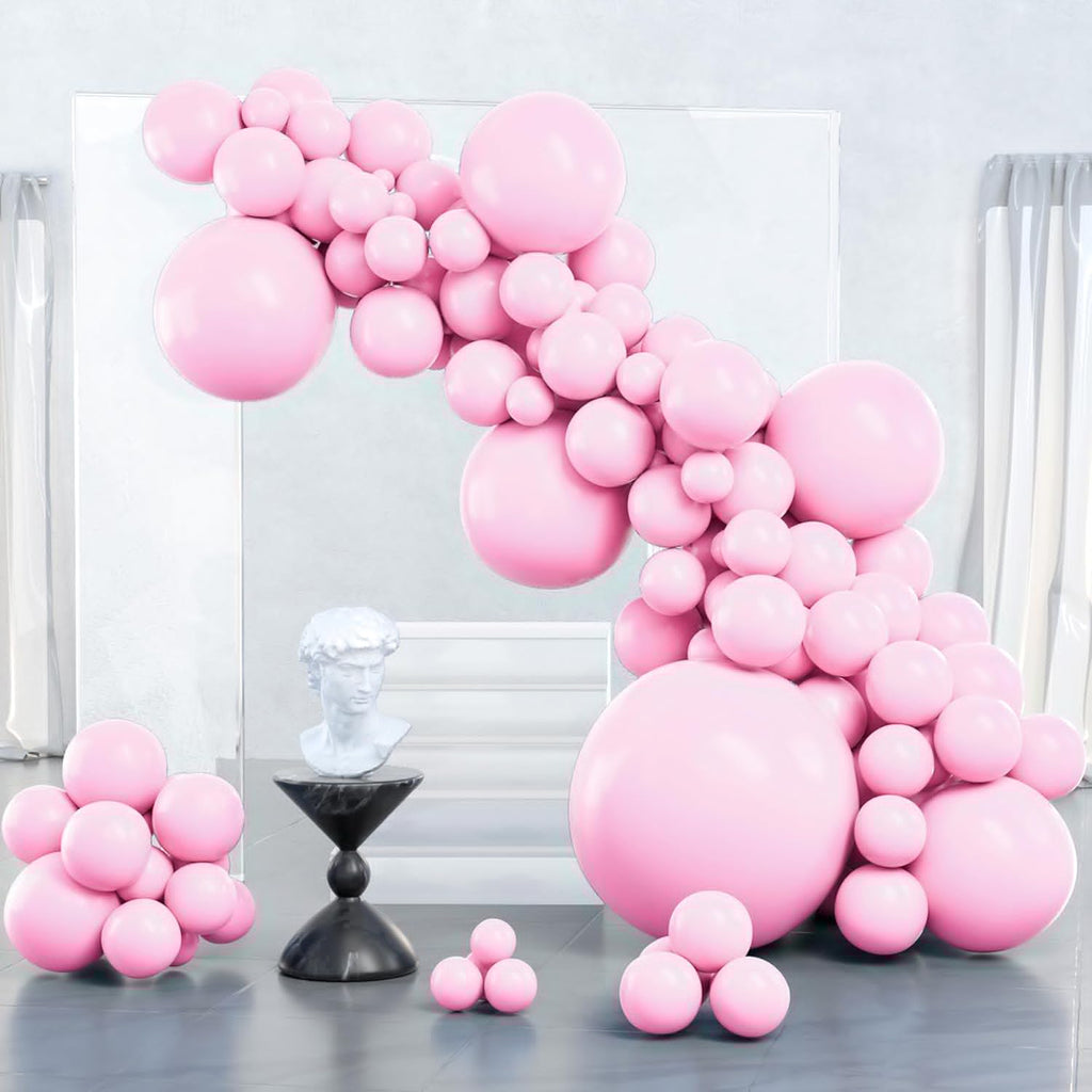 PartyWoo Baby Pink Balloons - 127-Piece Arch Kit with Various Sizes for Baby Shower & Birthday Decor
