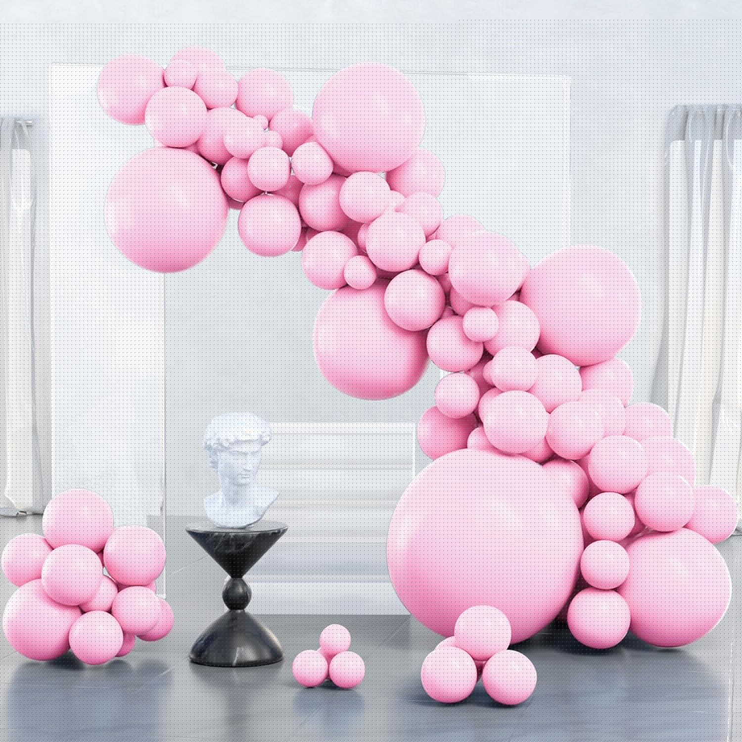 PartyWoo Baby Pink Balloons - 127-Piece Arch Kit with Various Sizes for Baby Shower & Birthday Decor