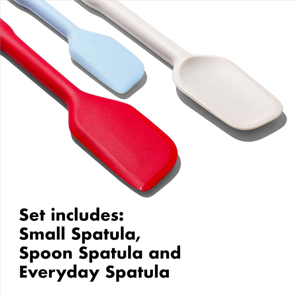 OXO Good Grips Silicone Spatula Set - 3 Pieces in Vibrant Multicolor | Perfect for Cooking & Baking