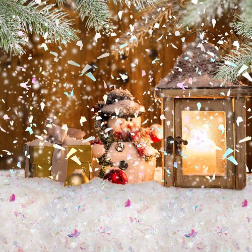 Kasyat Artificial Snow Powder | Christmas Twinkles Decoration | 600g White & AB Color Flakes