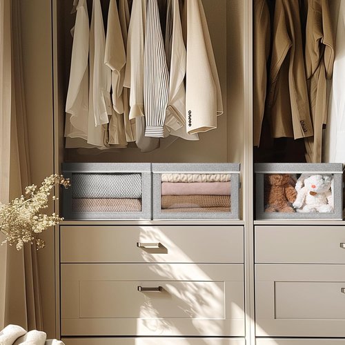 Homsorout Foldable Storage Bins with Lids - Versatile Closet Organizer for Clothes | Light Grey, 4 Pack