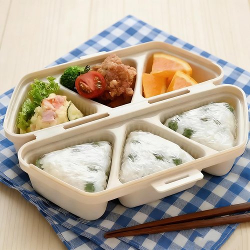 6-in-1 Onigiri Mold Set - Triangle Sushi Molds for Quick & Easy Rice Balls, Convenient Rice Container for Seaweed Sushi Musubi - Portable, Easy to Clean (Blue)