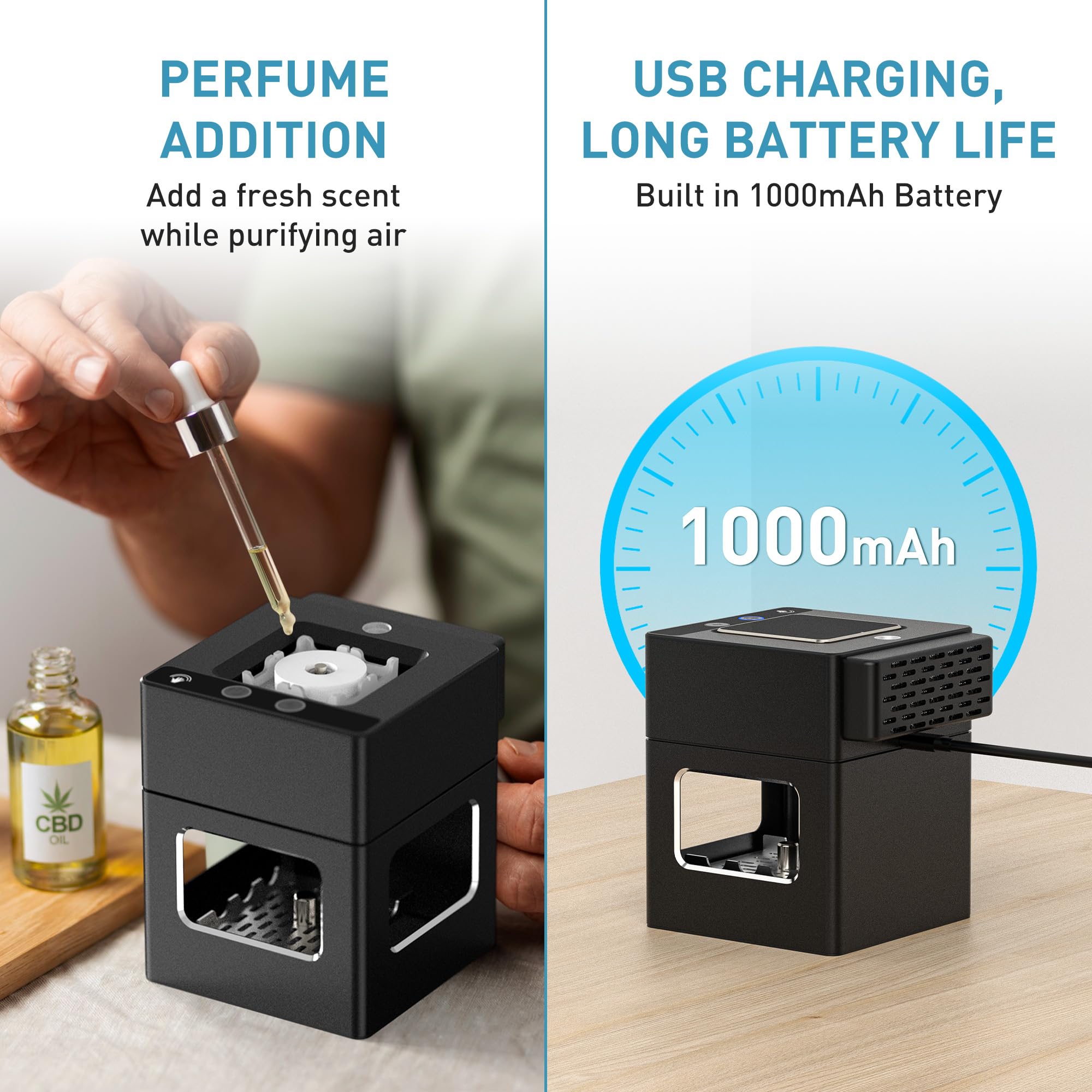 VANSU Intelligent HEPA Smokeless Ashtray Indoor with Lighter,USB Rechargeable Smoke Removing Ashtray for Home,Bedroom,Office,Car,Outdoor