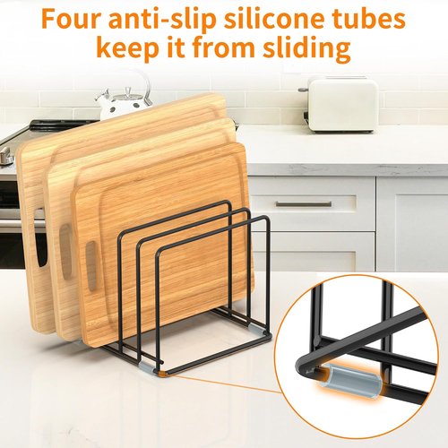 Cutting Board Organizer | Skiennix 2-Pack Kitchen Cabinet Rack with 5 Slots for Baking Trays & Sheets
