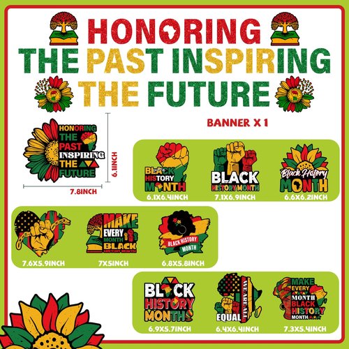 Black History Month Decorations,Black History Month Hanging Swirls Banner for Classroom African Decor Hanging Ceiling Supplies