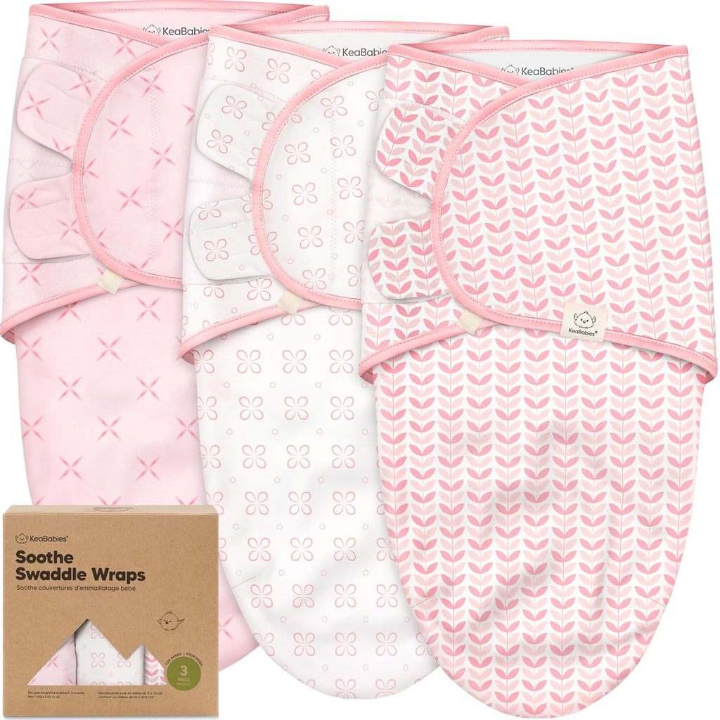 Organic Baby Swaddle Sleep Sacks by [Brand Name] - Soft & Snug for Newborns 0-3 Months | 3-Pack in Blossom