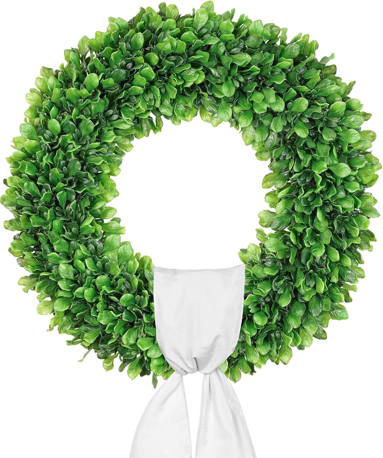 Vlorart 24-Inch Faux Boxwood Wreath - Weatherproof Spring & Summer Decor for Indoor/Outdoor Use