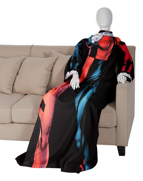 Northwest The Company Comfy Throw Blanket with Sleeves, Adult-48 x 71 Inches, Harley Quinn