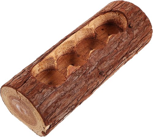 GANAZONO Wooden Pile Candle Stand - Natural Log Plant Pot Holder for Creative Home Decor | Garden Tabletop Ornament