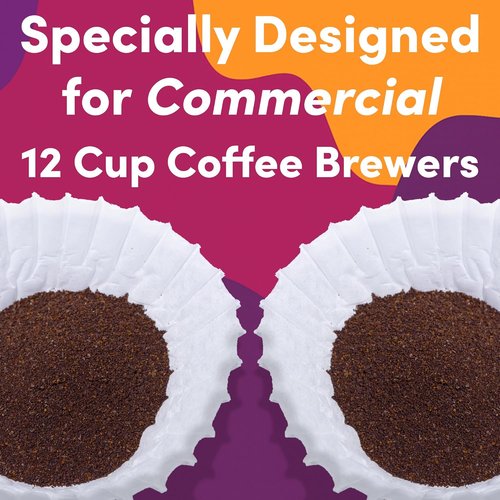 Bunn 12-Cup Coffee Filters - Heavy Duty Paper, No Overflow, Fits 6.5” Brew Baskets | 500 Count